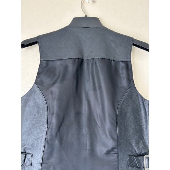 ❌SOLD❌ Wilsons Black Leather Snap Button Vest Size Small - Picture 8 of 11
